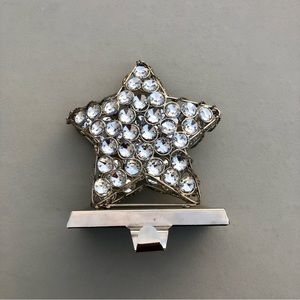 Silver Star Stocking Holder Rhinestones Moldable